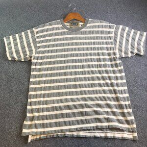 Native Habitat Shirt Mens XL Gray Striped Y2K Skate Surf Vintage Boxy Pucler